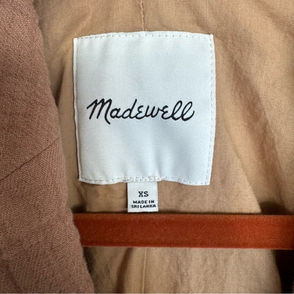 Madewell Larsen Women’s XS Brown Cotton Linen Blend Relaxed LIned Vented Blazer - Picture 8 of 13